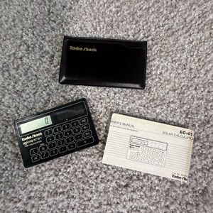 Vintage RadioShack EC-41 Solar Calculator – Micro-Thin with Case & Manual 1980s